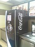 The coolest coke machine we ever saw.  Dispenses A LOT of different Coke products, and it is black.