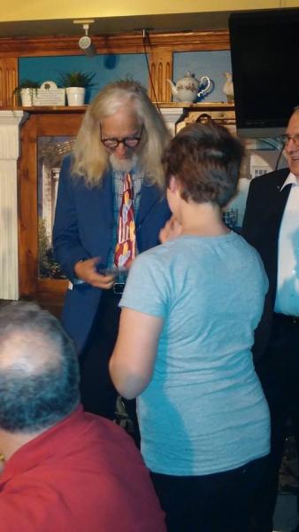 Leah and I went to see Heywood Banks on October 25, 2014.  He was hillarious and our faces hurt from smiling and laughing when the show was over.  What a great personality.  Here he is signing Leah's CD of him.
