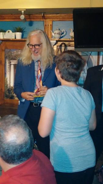 Leah and I went to see Heywood Banks on October 25, 2014.  He was hillarious and our faces hurt from smiling and laughing when the show was over.  He was very happy to sign the CD that we bought her.