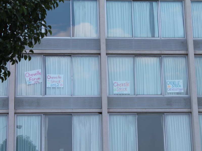 ChevelleStock and Chevelleforum.org posters in our hotel windows.