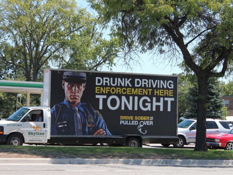 Like any of the Classic car drivers would drive drunk.  Yeah right...not in the classic.  Billboards like this are popular advertising on Woodward.