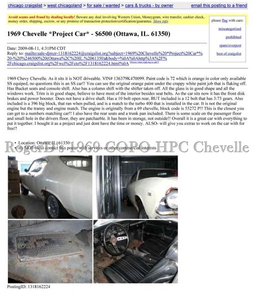 RogerD's 69 COPO HPC Chevelle 06