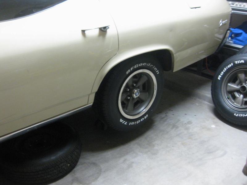 I replaced the original wheels with period correct SS wheels. These are 15x7.