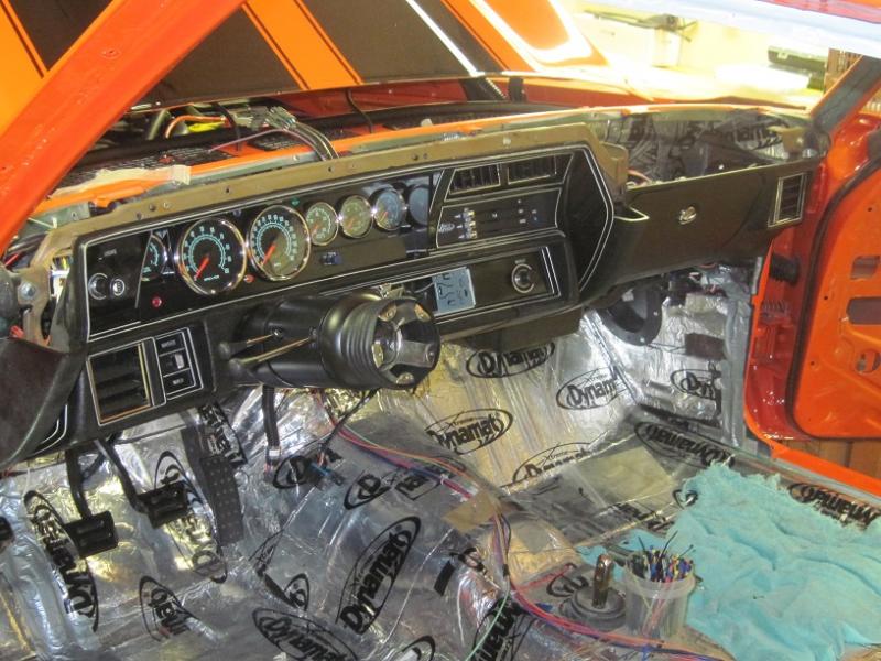 Wiring is getting nearly complete here.  Dash was fitted and measured for the Vintage Air plumbing.