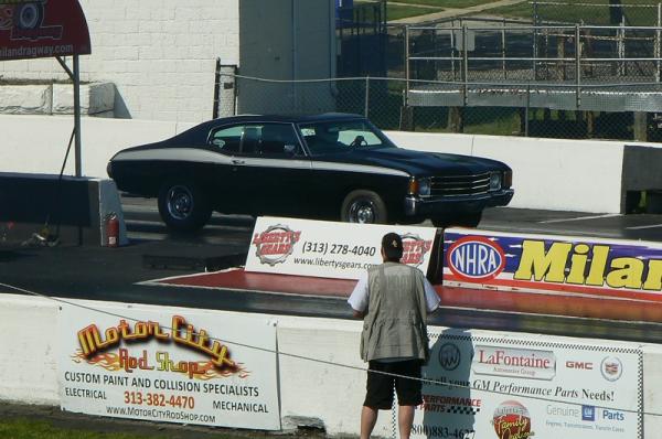 Pulling up to the starting line.